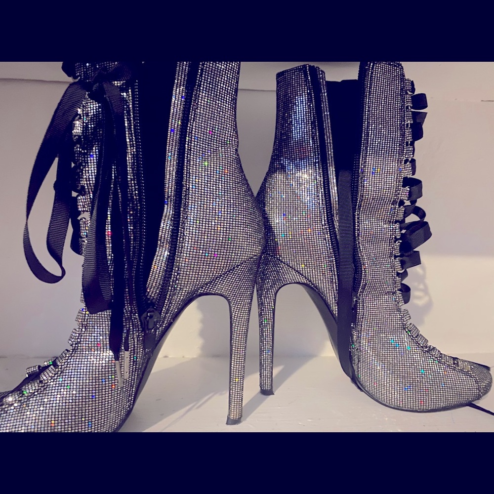Steve Madden lace up high heel stiletto boots